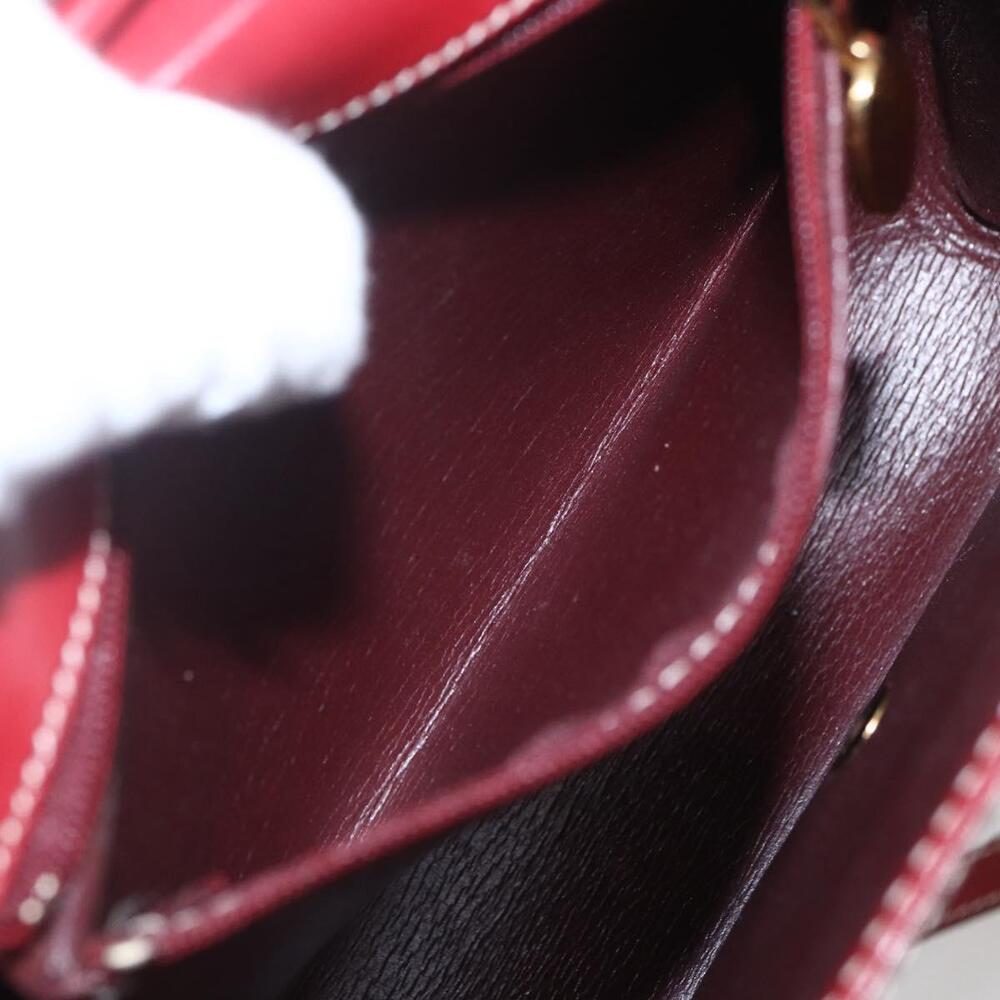 Christian Dior Hand Bag Leather 2way Red Gold Auth 159290 - Picture 12 of 16